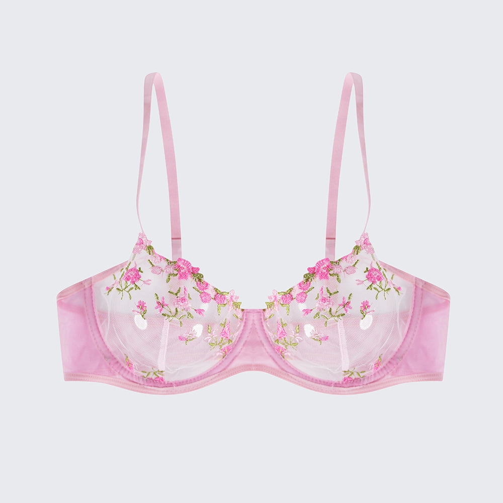 Sexy Butterfly Lace Bra Set Full Bust Minimizer