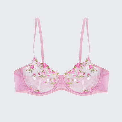 Sexy Butterfly Lace Bra Set Full Bust Minimizer