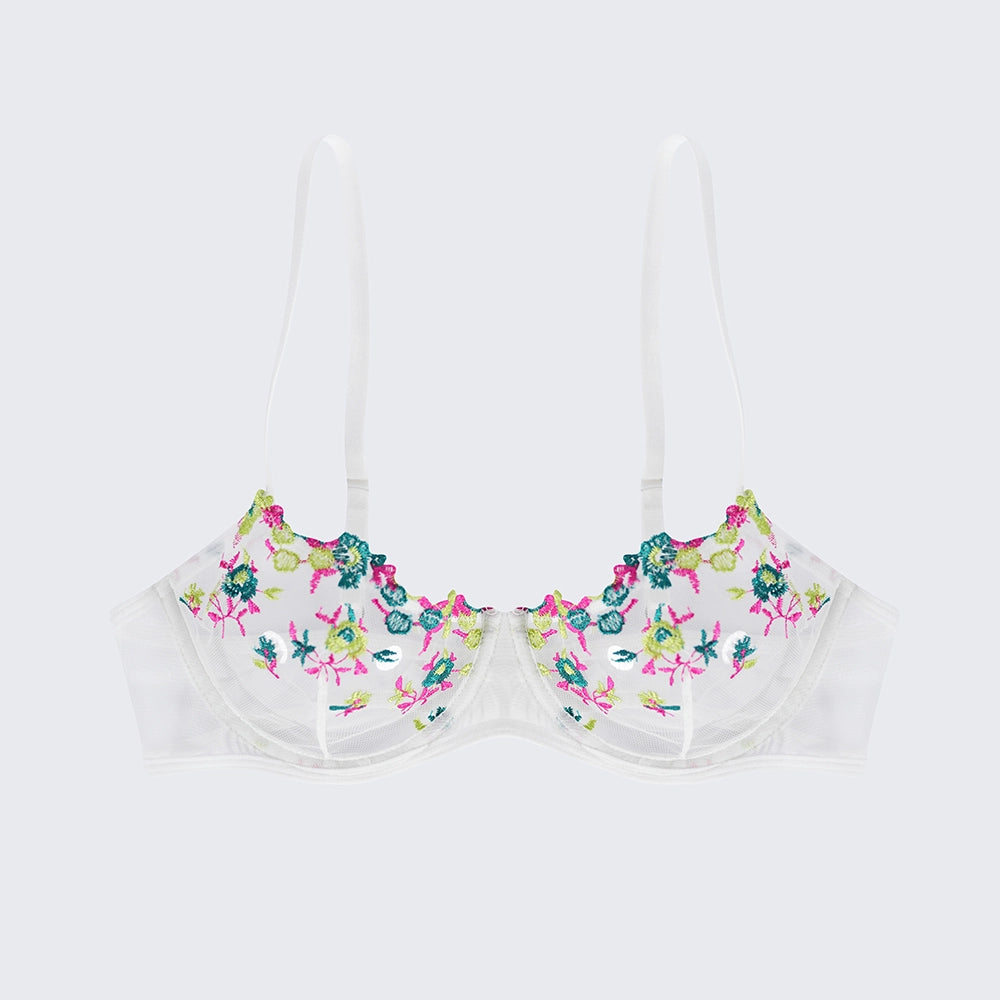 Sexy Butterfly Lace Bra Set Full Bust Minimizer