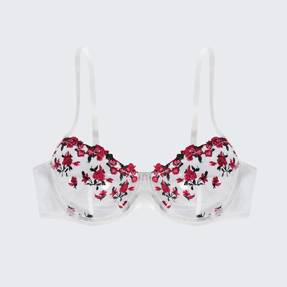 Sexy Butterfly Lace Bra Set Full Bust Minimizer