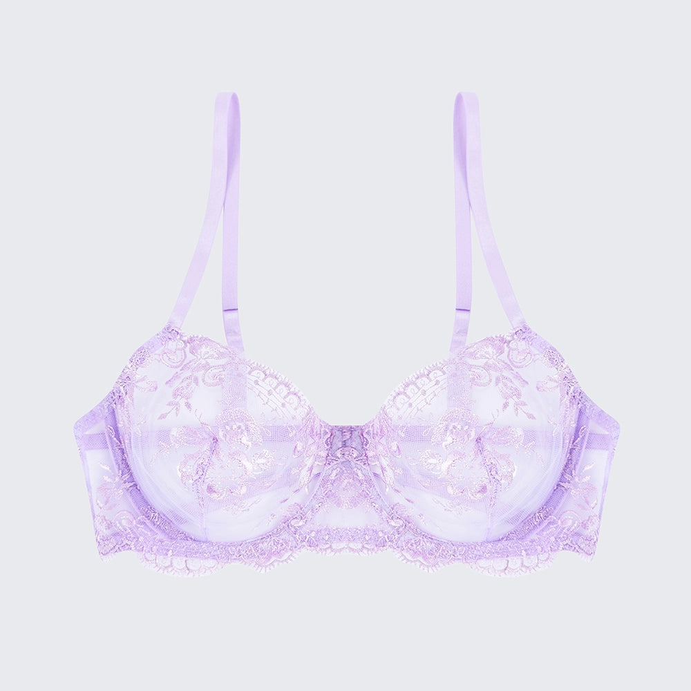 Breathable Skin-Friendly Embroidered Bra Thong Set