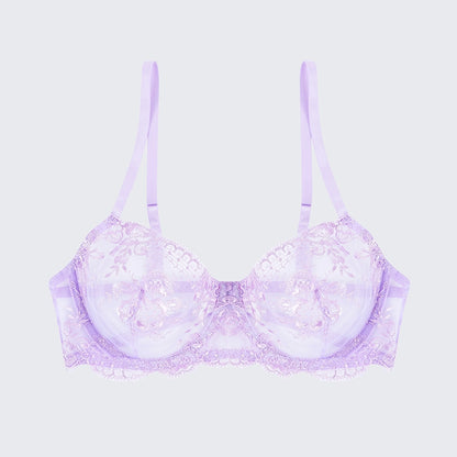 Breathable Skin-Friendly Embroidered Bra Thong Set