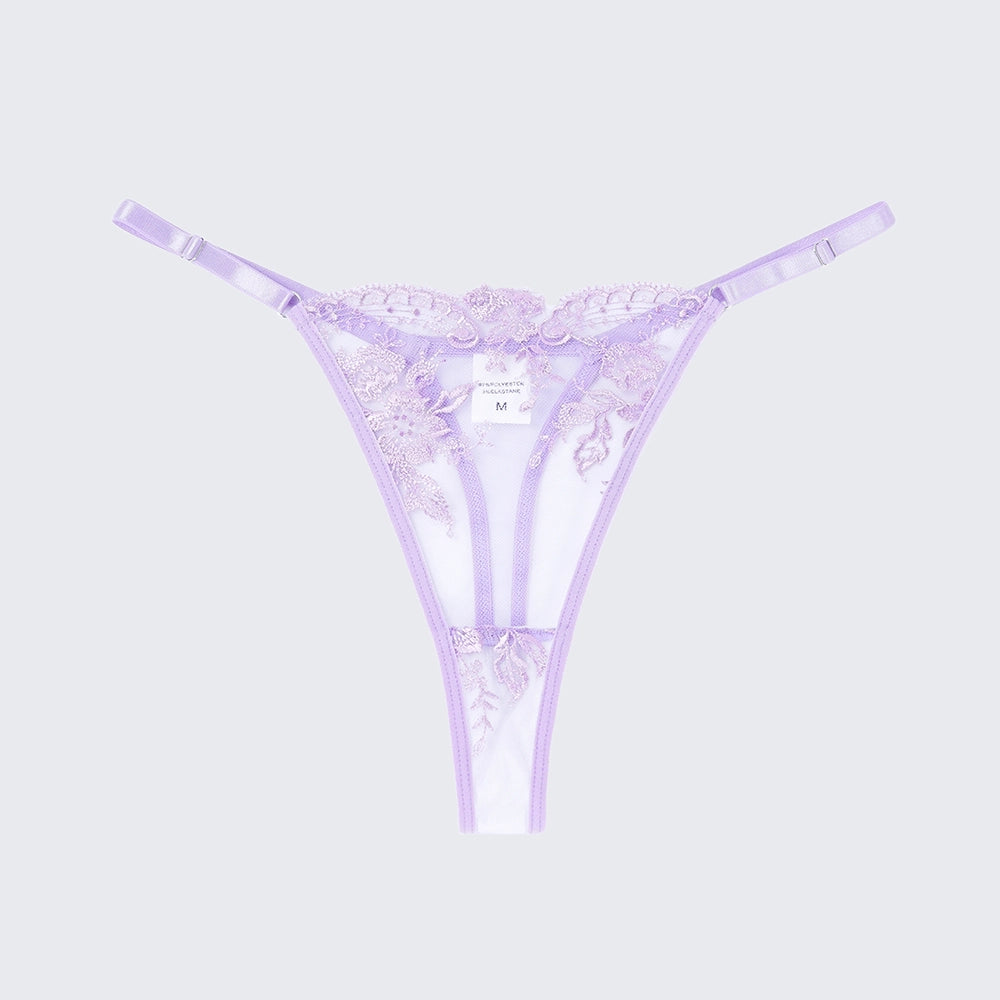 Breathable Skin-Friendly Embroidered Bra Thong Set
