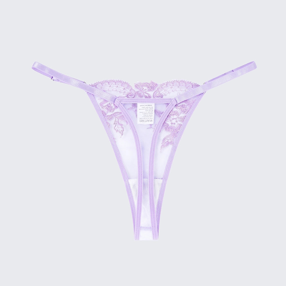 Breathable Skin-Friendly Embroidered Bra Thong Set