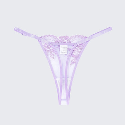 Breathable Skin-Friendly Embroidered Bra Thong Set