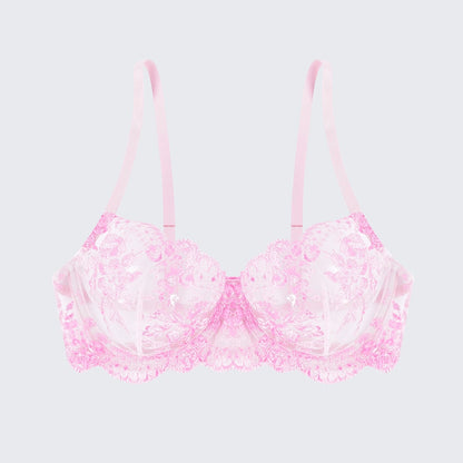 Breathable Skin-Friendly Embroidered Bra Thong Set