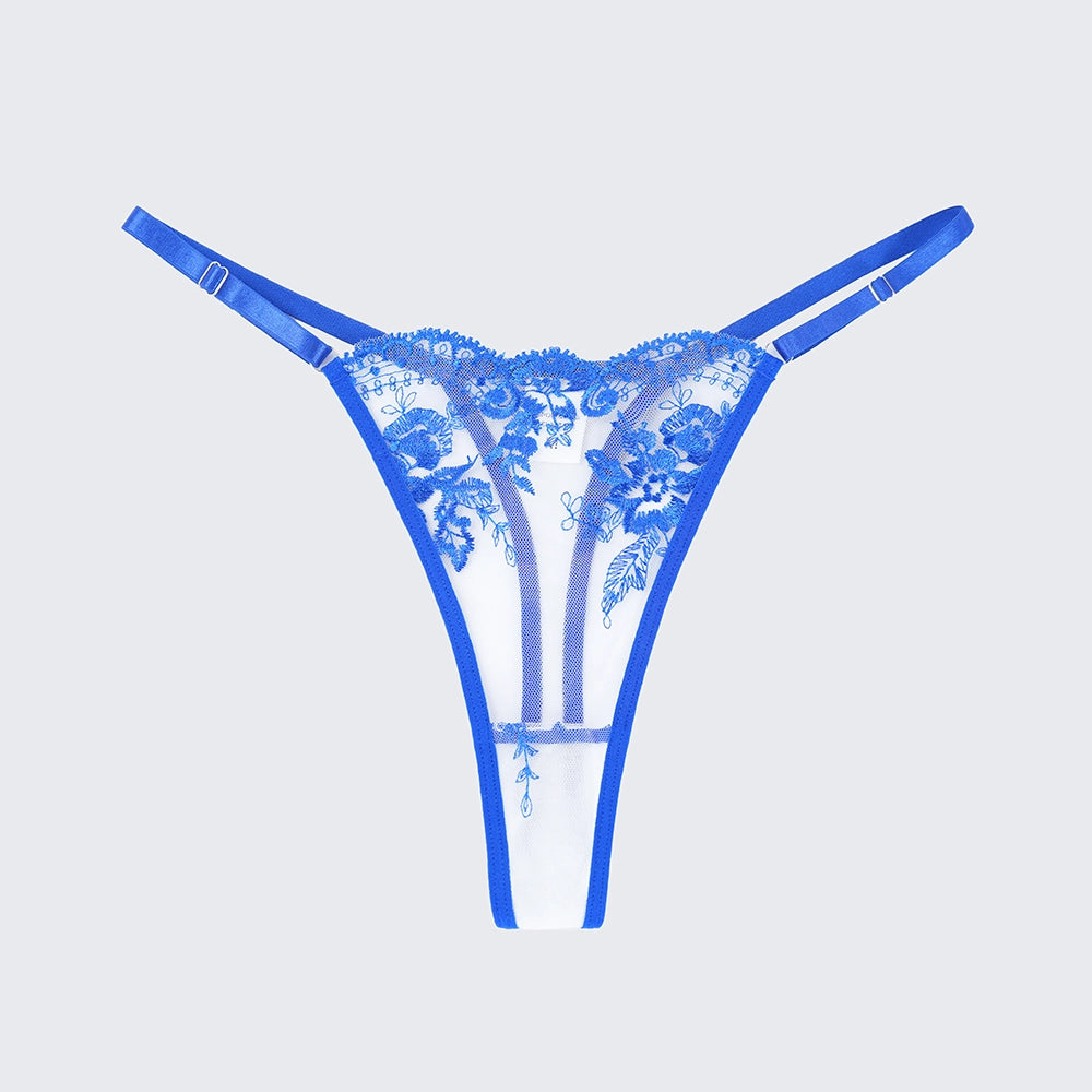 Breathable Skin-Friendly Embroidered Bra Thong Set