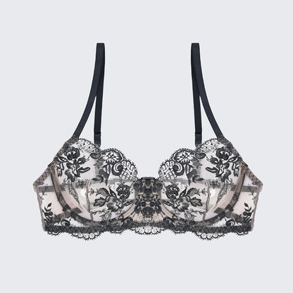 Breathable Skin-Friendly Embroidered Bra Thong Set