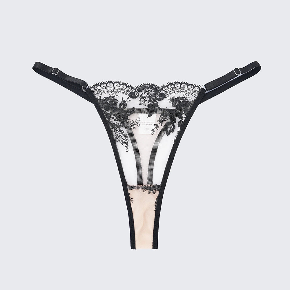 Breathable Skin-Friendly Embroidered Bra Thong Set
