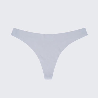 Seamless Ice Silk Low Rise Cotton Crotch Thong Panty