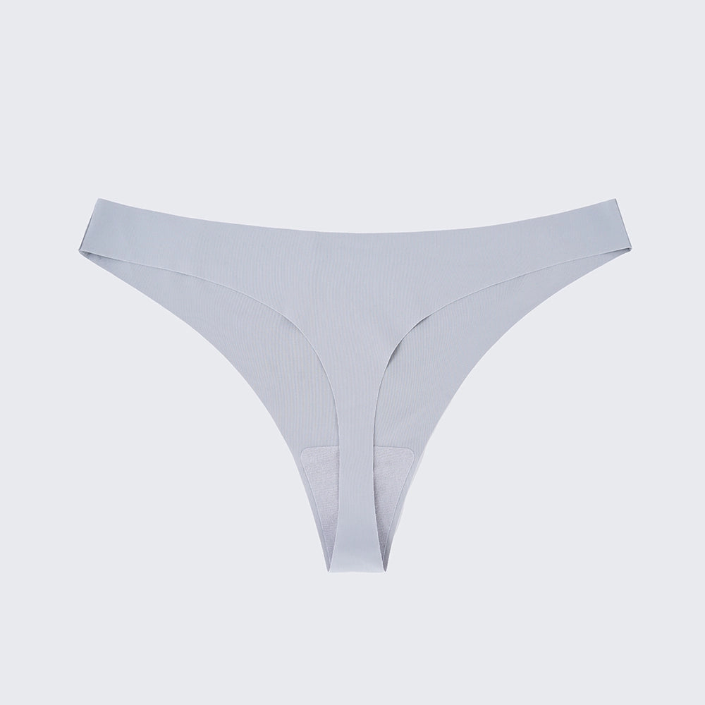Seamless Ice Silk Low Rise Cotton Crotch Thong Panty