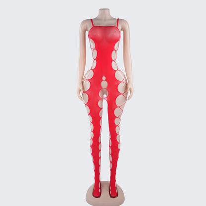 [2+ Items, 300 EGP Each] Spaghetti Strap Cutout Sheer Mesh Bodystocking