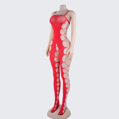 [2+ Items, 300 EGP Each] Spaghetti Strap Cutout Sheer Mesh Bodystocking
