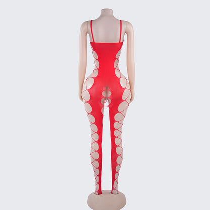 [2+ Items, 300 EGP Each] Spaghetti Strap Cutout Sheer Mesh Bodystocking
