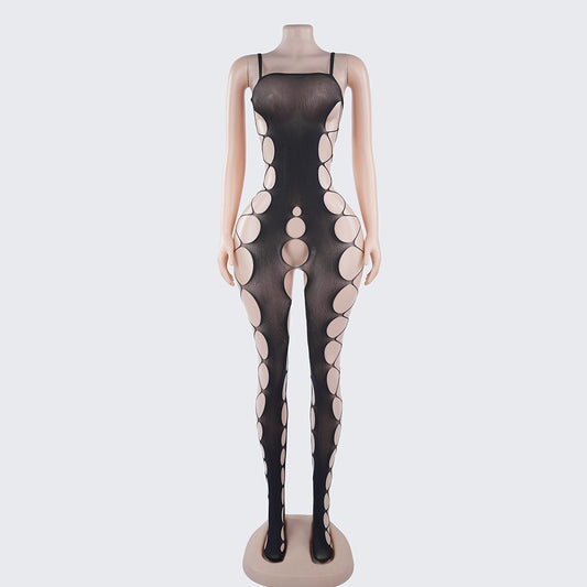 [2+ Items, 300 EGP Each] Spaghetti Strap Cutout Sheer Mesh Bodystocking