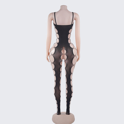 [2+ Items, 300 EGP Each] Spaghetti Strap Cutout Sheer Mesh Bodystocking