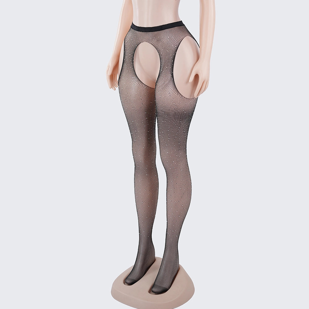 [2+ Items, 300 EGP Each] Rhinestone Fishnet Plus Size Mesh Pantyhose