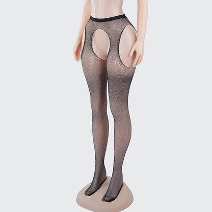 [2+ Items, 300 EGP Each] Rhinestone Fishnet Plus Size Mesh Pantyhose