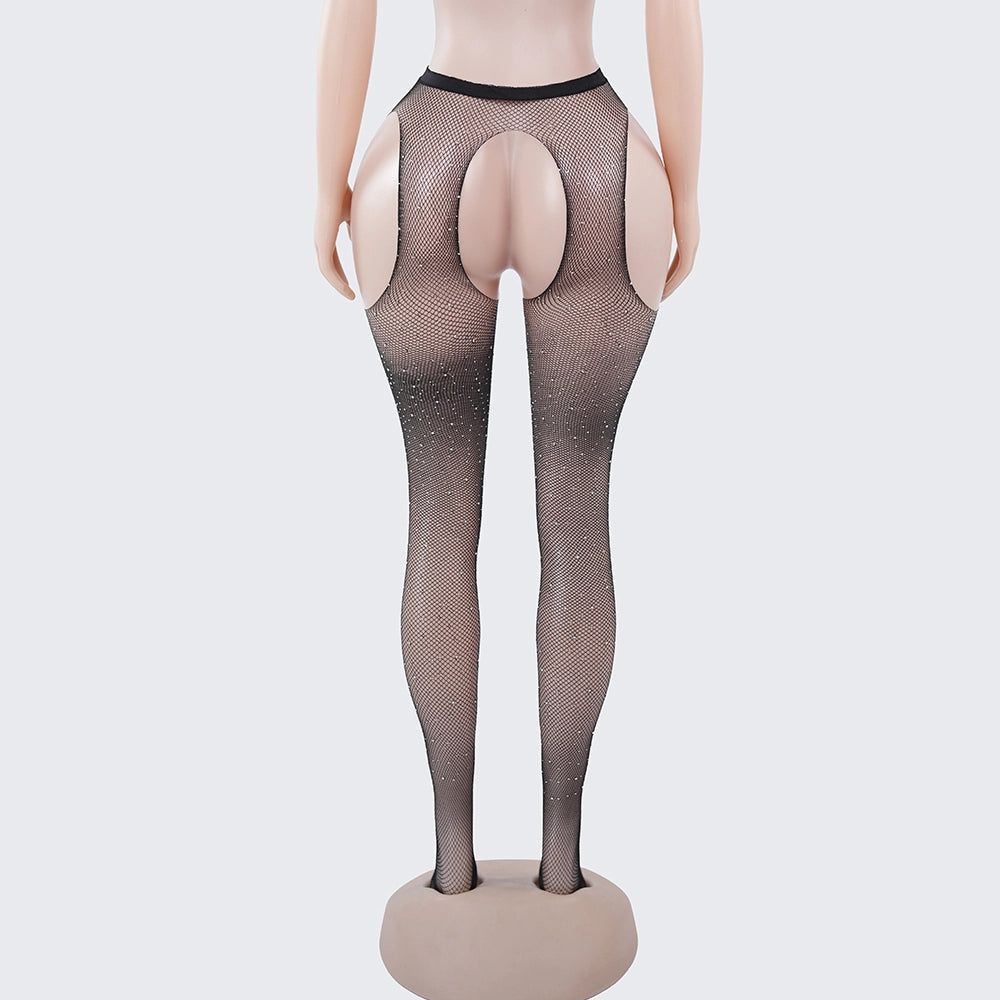 [2+ Items, 300 EGP Each] Rhinestone Fishnet Plus Size Mesh Pantyhose