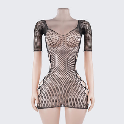 [2+ Items, 300 EGP Each] Sheer Fishnet Bodycon Dress Lingerie Hollow Out Chemise