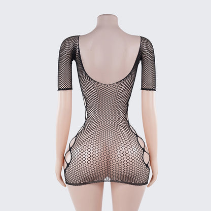 [2+ Items, 300 EGP Each] Sheer Fishnet Bodycon Dress Lingerie Hollow Out Chemise