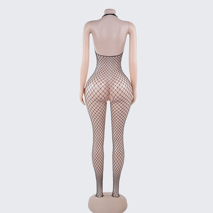 [2+ Items, 300 EGP Each] Sexy Fishnet Mesh Bodystocking Crotchless Cutout Halter Lingerie