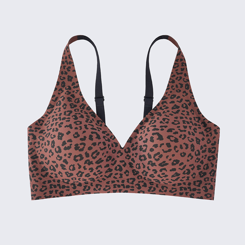 Seamless Wireless Full Coverage Comfort Bra Underwire Free Leopard