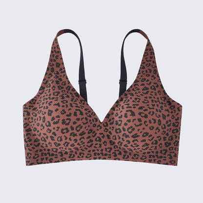 Seamless Wireless Full Coverage Comfort Bra Underwire Free Leopard