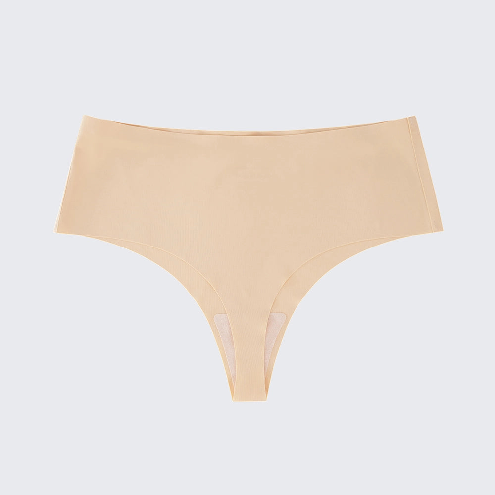 [3+ Items, 170 EGP Each] Women's Seamless Ice Silk Thong Underwear Leopard Print & Solid Color Panties