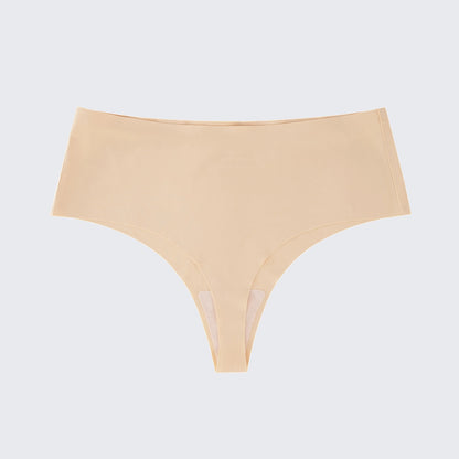[3+ Items, 170 EGP Each] Women's Seamless Ice Silk Thong Underwear Leopard Print & Solid Color Panties