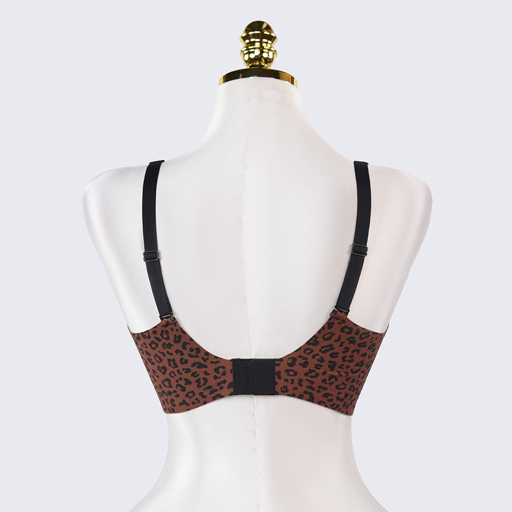 Seamless Wireless Full Coverage Comfort Bra Underwire Free Leopard