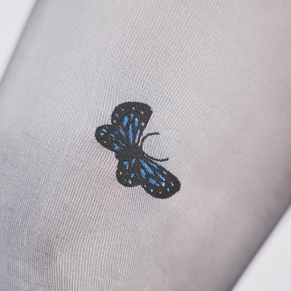 Sexy Black Seamless Pantyhose with Butterfly Open Crotch