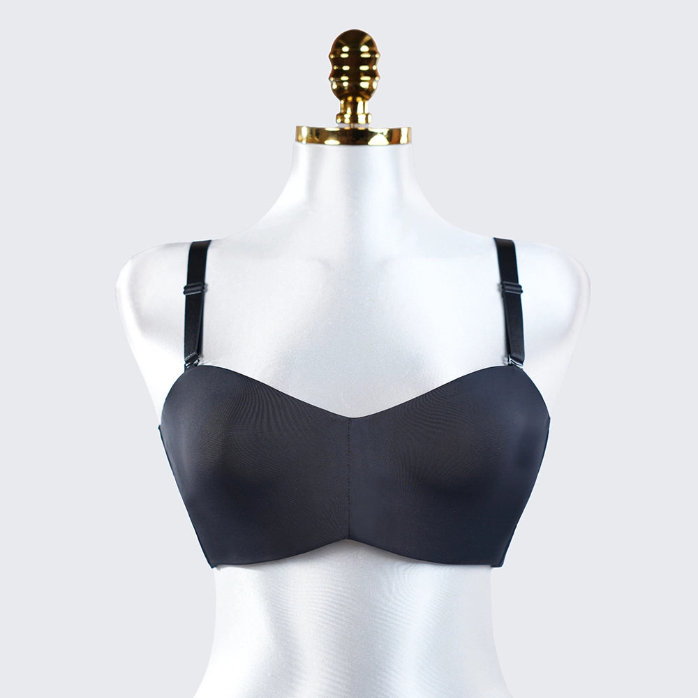 Strapless Underwire Bra Plus Size Bandeau with Removable Straps