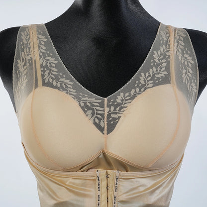 One-Piece Long Lace Camisole Built-in Bra Waist Shaper