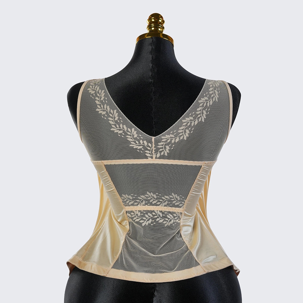 One-Piece Long Lace Camisole Built-in Bra Waist Shaper