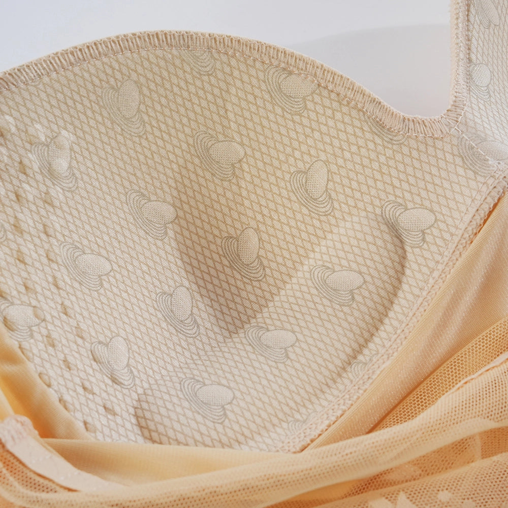 One-Piece Long Lace Camisole Built-in Bra Waist Shaper