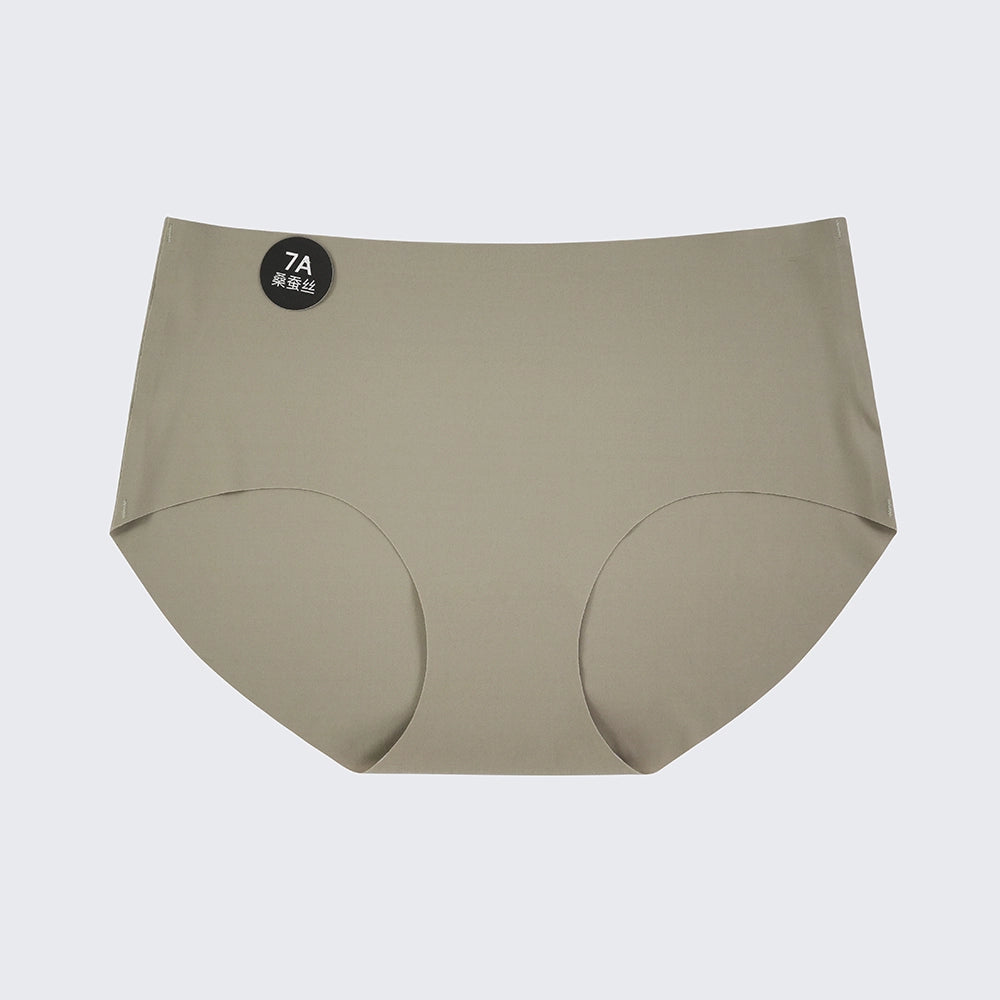 Seamless Panties Women Mulberry Silk Crotch Breathable Lightweight Briefs
