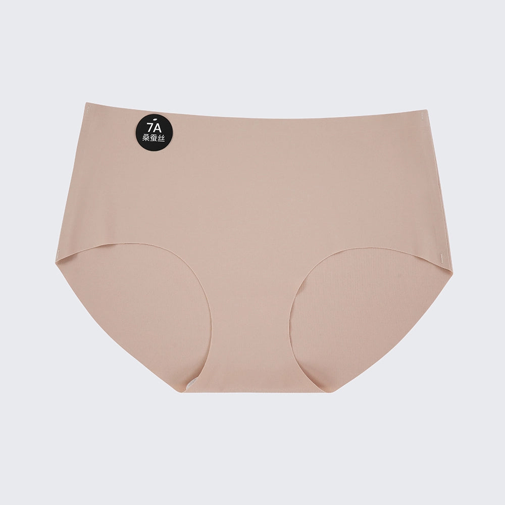 Seamless Panties Women Mulberry Silk Crotch Breathable Lightweight Briefs