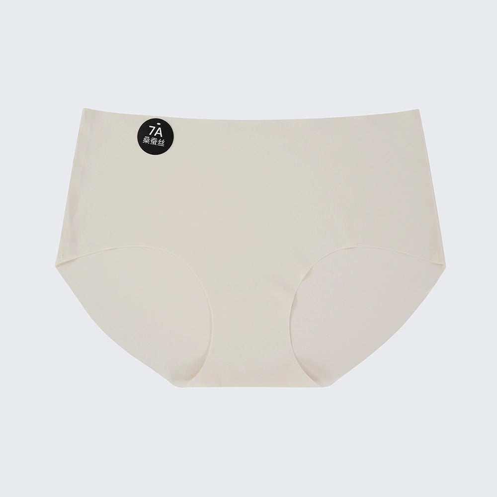 Seamless Panties Women Mulberry Silk Crotch Breathable Lightweight Briefs