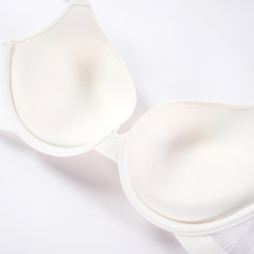 Seamless Soft Wire Plunge Bra Deep V Push Up Smooth Bralette