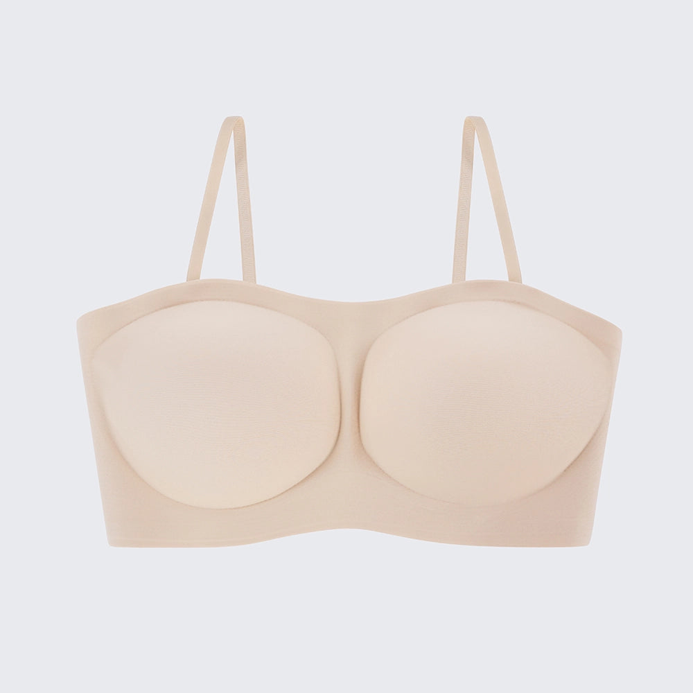 Seamless Strapless Wireless Bra with Removable Straps Invisible Comfort Bandeau Bra for Women