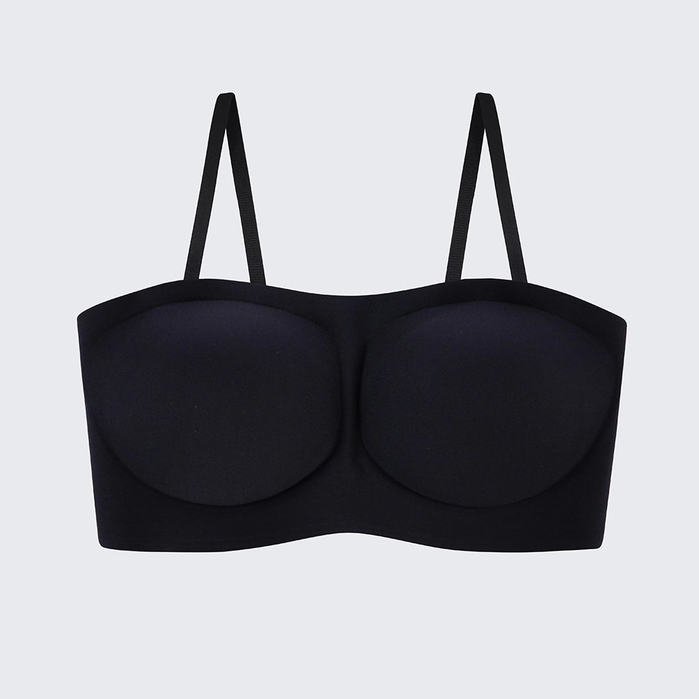 Seamless Strapless Wireless Bra with Removable Straps Invisible Comfort Bandeau Bra for Women