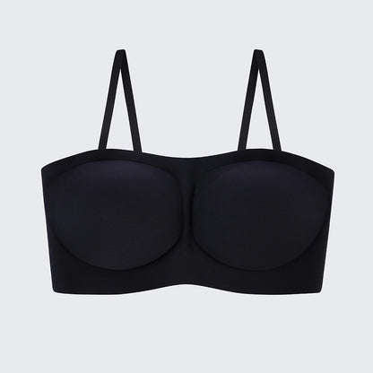 Seamless Strapless Wireless Bra with Removable Straps Invisible Comfort Bandeau Bra for Women