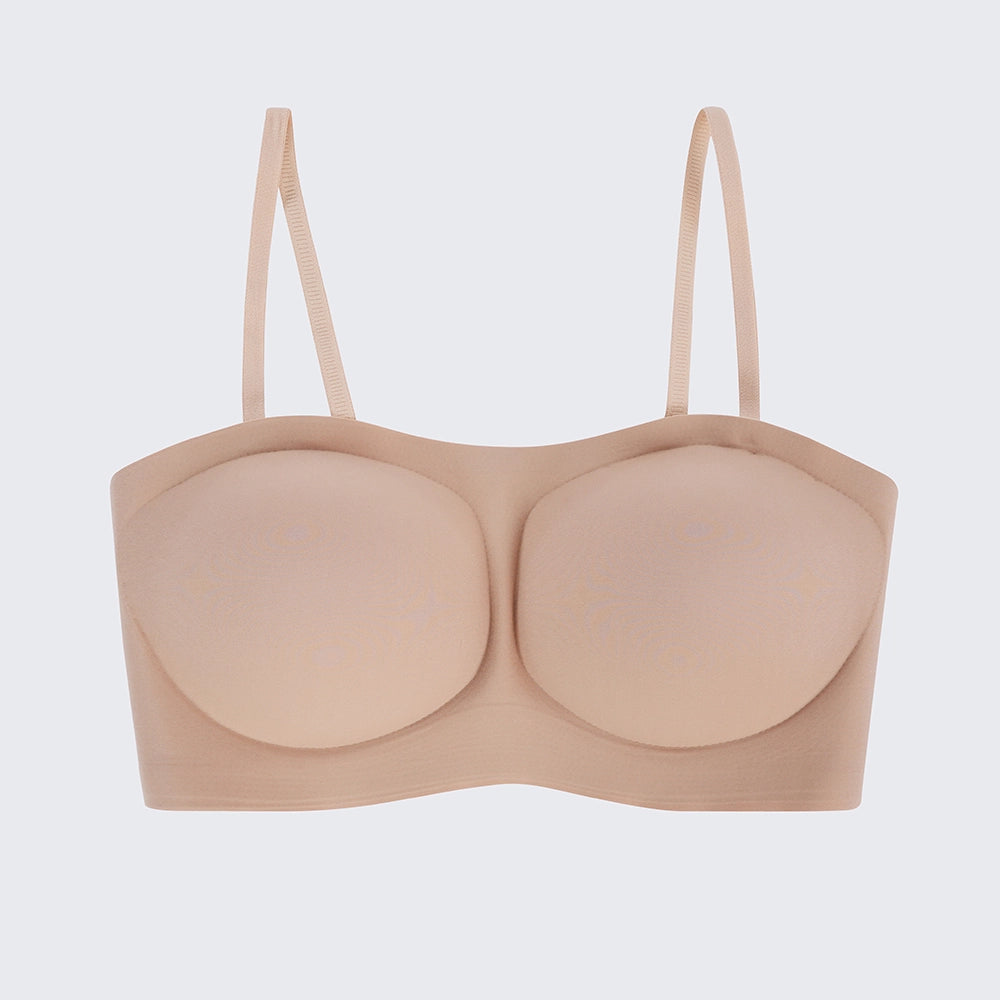 Seamless Strapless Wireless Bra with Removable Straps Invisible Comfort Bandeau Bra for Women