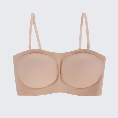 Seamless Strapless Wireless Bra with Removable Straps Invisible Comfort Bandeau Bra for Women