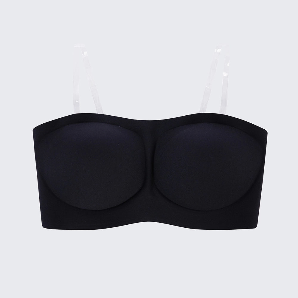Seamless Strapless Wireless Bra with Removable Straps Invisible Comfort Bandeau Bra for Women
