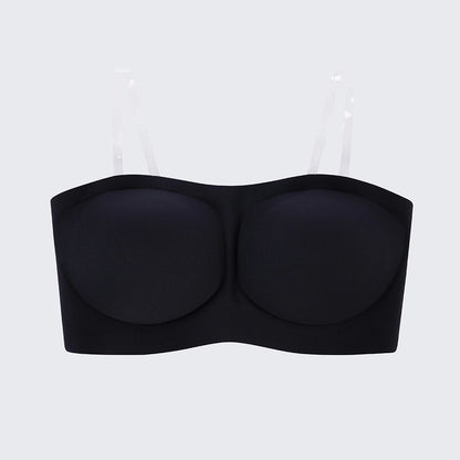 Seamless Strapless Wireless Bra with Removable Straps Invisible Comfort Bandeau Bra for Women