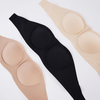 Seamless Strapless Wireless Bra with Removable Straps Invisible Comfort Bandeau Bra for Women