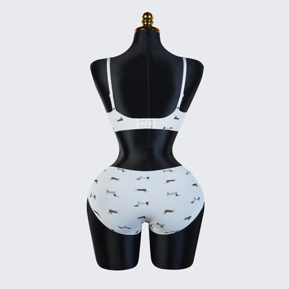 Printed Bra and Panty Set – Wireless Bralette & Matching Briefs