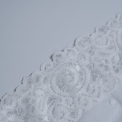 Deep V-neck White Lace Embroidery Bodysuit